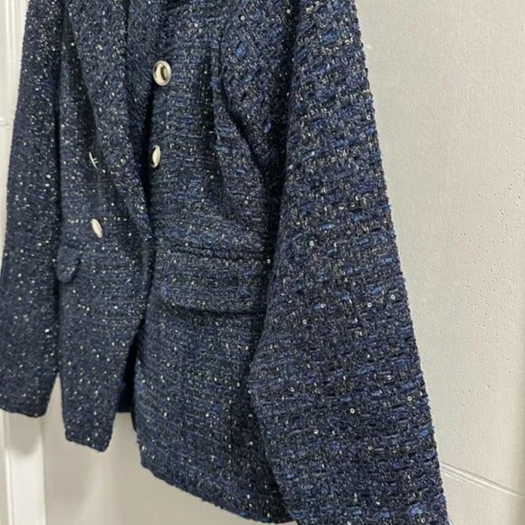 House of Harlow 1960 blue metallic tweed blazer - Picture 5 of 5
